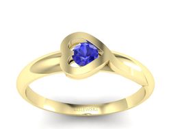 Złoty pierścionek z szafirem żółte złoto szafir - p16178zszc