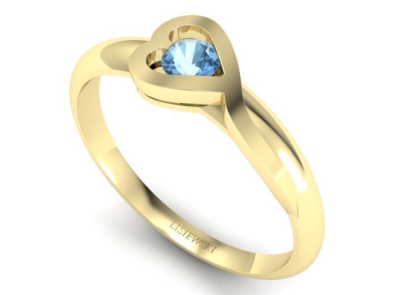 Złoty pierścionek z topazem żółte złoto - p16178ztp - 3