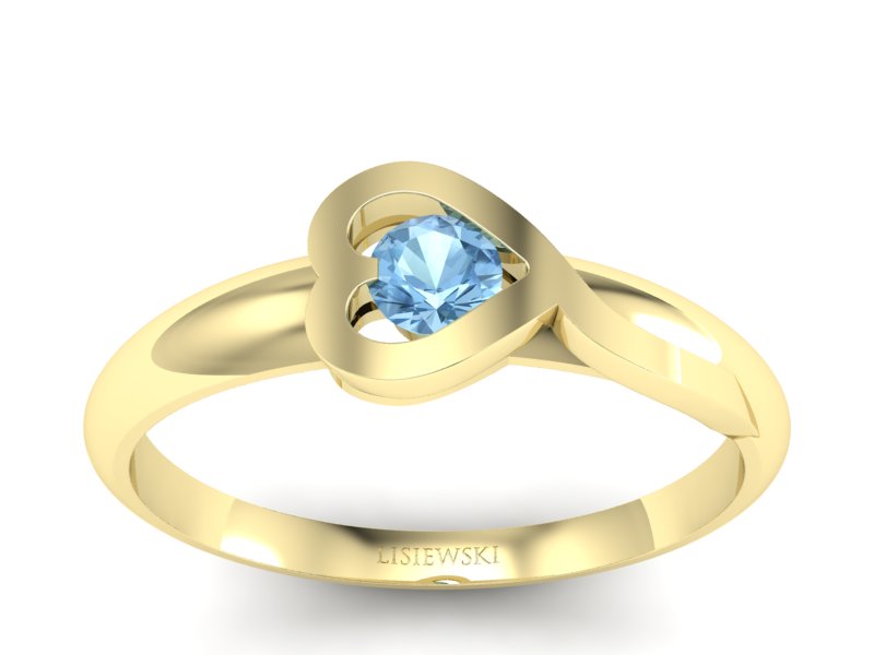 Złoty pierścionek z topazem żółte złoto - p16178ztp - 1