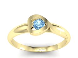 Złoty pierścionek z topazem żółte złoto - p16178ztp