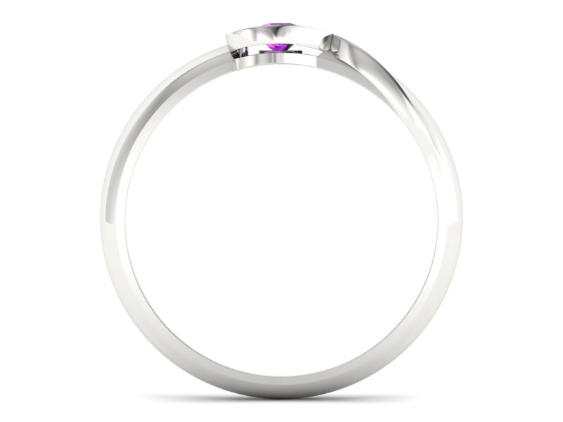Złoty pierścionek z ametystem białe złoto - p16179bat - 2