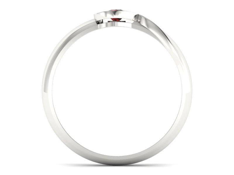 Złoty pierścionek z granatem białe złoto - p16179bgr - 2