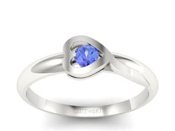 Złoty pierścionek z białego złota z tanzanitem - p16179bt