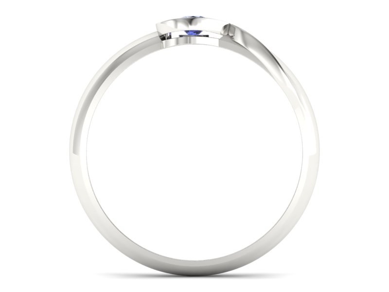 Złoty pierścionek z białego złota z tanzanitem - p16179bt - 2