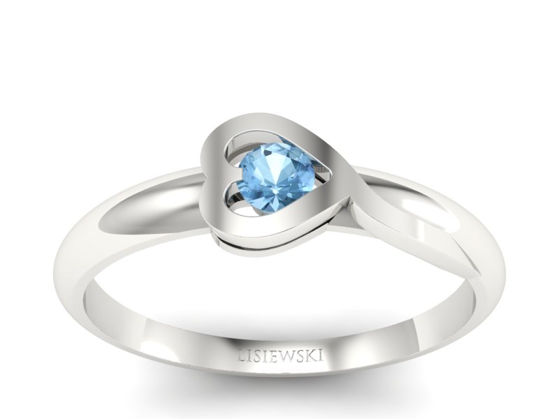 Złoty pierścionek z topazem białe złoto - p16179btp - 1