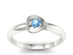 Złoty pierścionek z białego złota z topazem - p16179btp