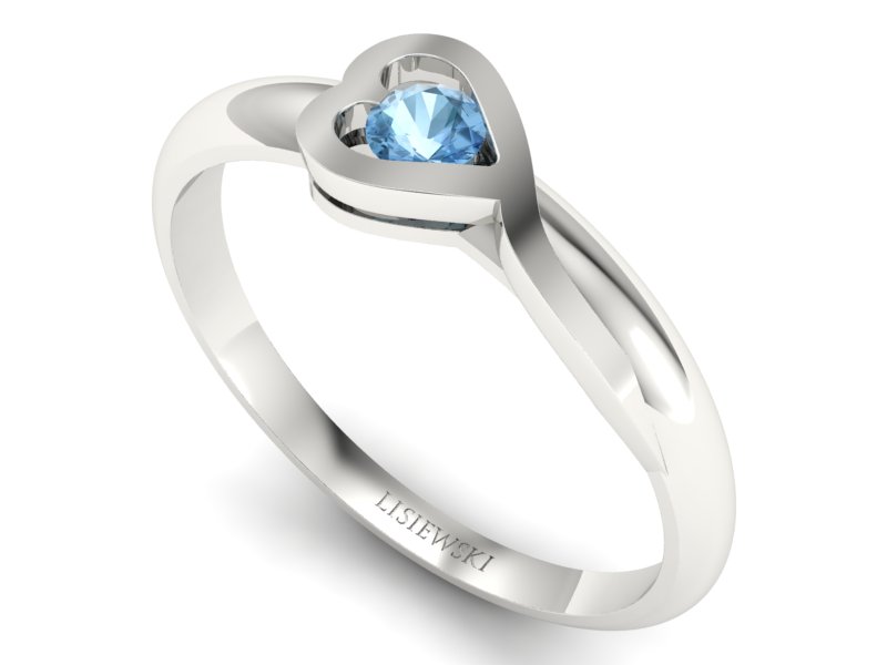 Złoty pierścionek z topazem białe złoto - p16179btp - 3