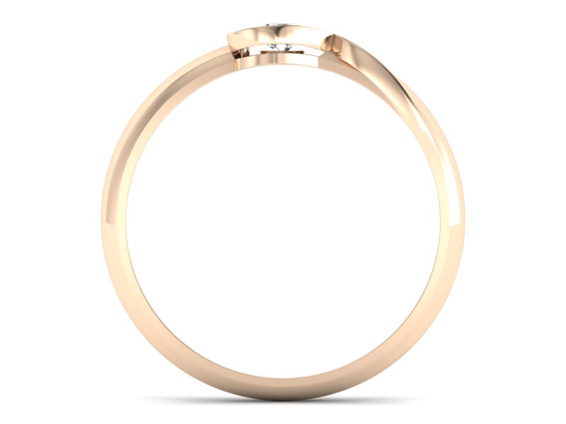 Złoty pierścionek z brylantem różowe złoto - p16179c - 2