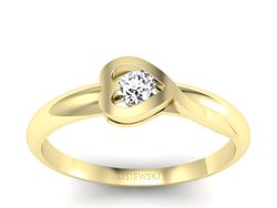 Pierścionek zaręczynowy z brylantem żółte złoto - p16179z