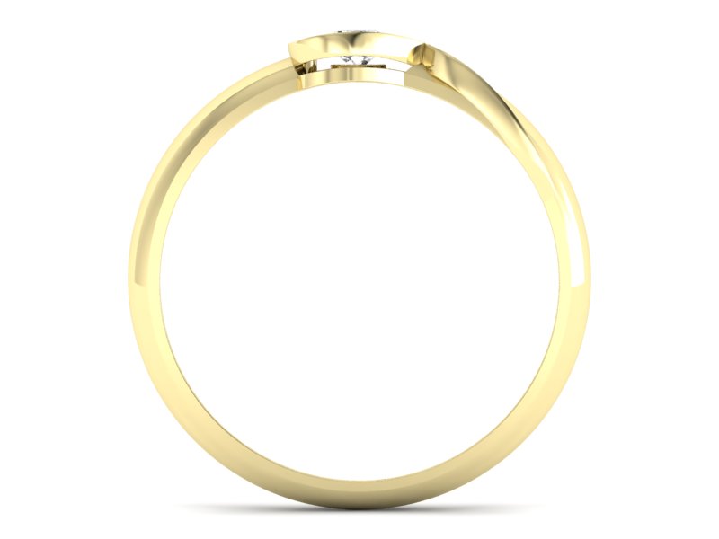 Pierścionek zaręczynowy z brylantem żółte złoto - p16179z - 2