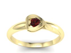Złoty Pierścionek z granatem żółte złoto 585 - p16179zgr