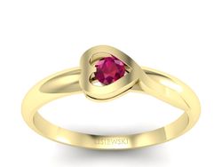 Złoty Pierścionek z rubinem żółte złoto próby 585 - p16179zr