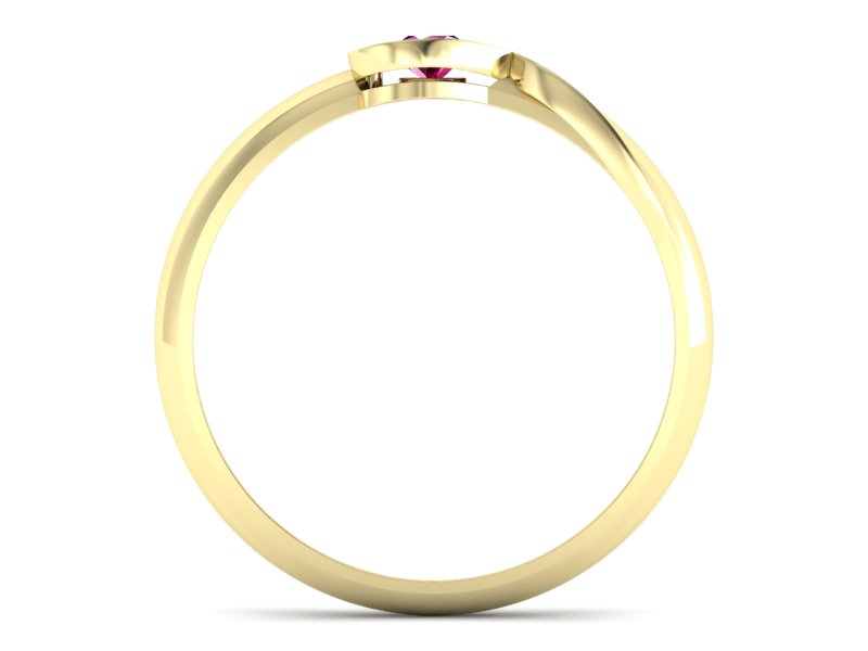 Złoty Pierścionek z rubinem żółte złoto próby 585 - p16179zr - 2