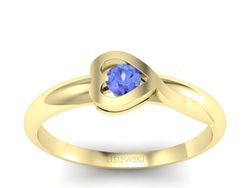 Złoty Pierścionek z tanzanitem żółte złoto 585 - p16179zt