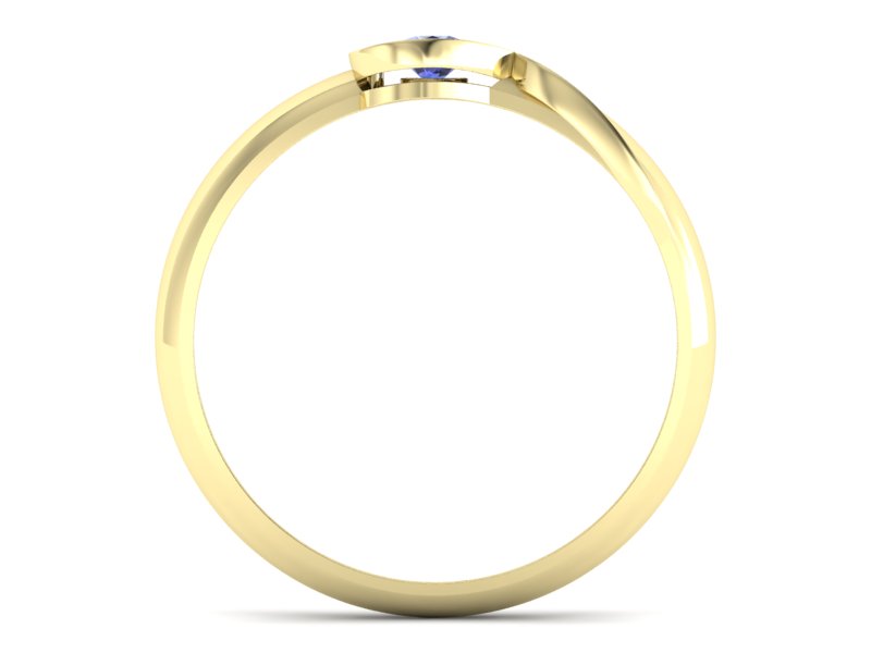 Złoty Pierścionek z tanzanitem żółte złoto 585 - p16179zt - 2