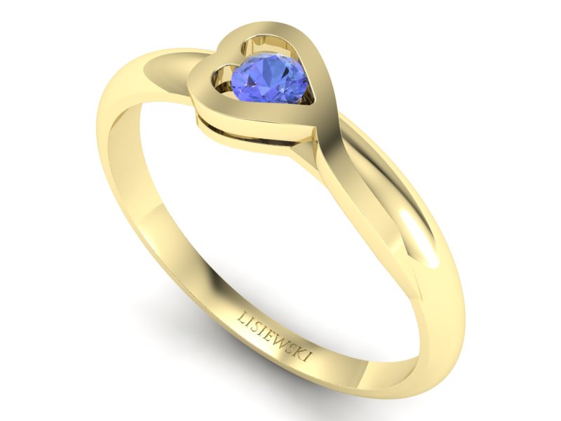Złoty Pierścionek z tanzanitem żółte złoto 585 - p16179zt - 3