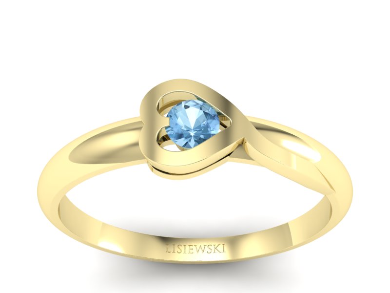 Złoty pierścionek z topazem żółte złoto - p16179ztp - 1