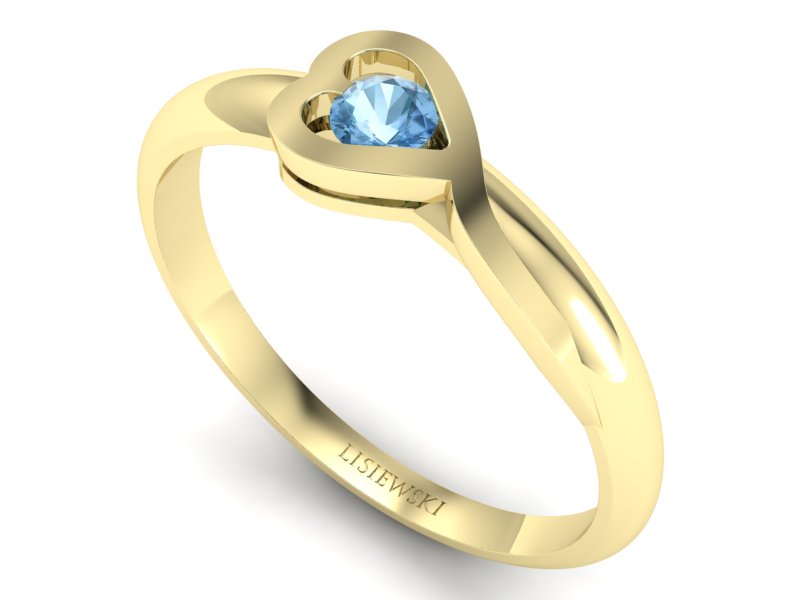 Złoty pierścionek z topazem żółte złoto - p16179ztp - 3