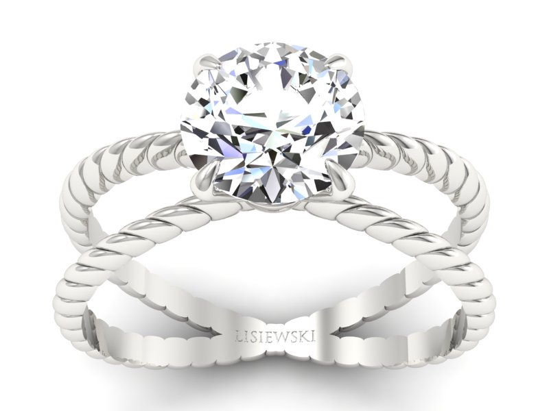 Złoty pierścionek z brylantem białe złoto - p16182b - 1