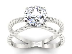 Złoty pierścionek z brylantem białe złoto - p16182b