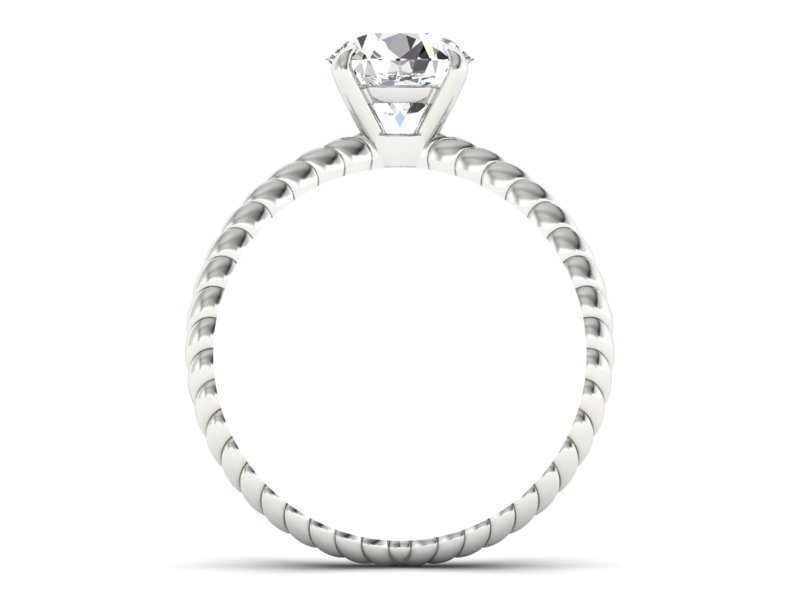 Złoty pierścionek z brylantem białe złoto - p16182b - 2