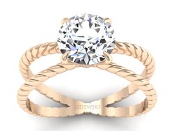 Złoty pierścionek z brylantem różowe złoto - p16182c