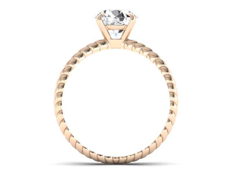 Złoty pierścionek z brylantem różowe złoto - p16182c - 2