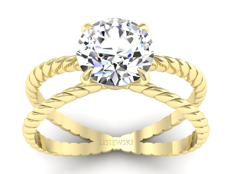 Złoty pierścionek z brylantem żółte złoto - p16182z - 1