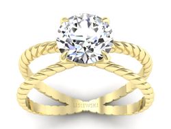 Złoty pierścionek z brylantem żółte złoto - p16182z