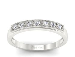 Złoty pierścionek z brylantami białe złoto - p16184b