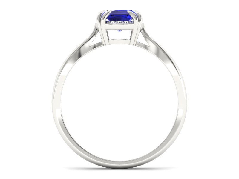 Pierścionek z szafirem i brylantami - p16187bszc - 2