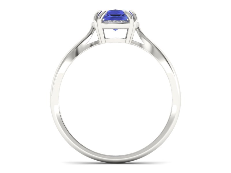 Pierścionek z tanzanitem białe złoto i brylantami - p16187bt - 2
