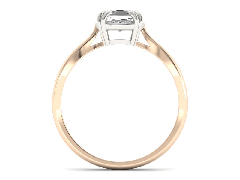 Pierścionek z diamentami różowe i białe złoto - p16187cb - 2