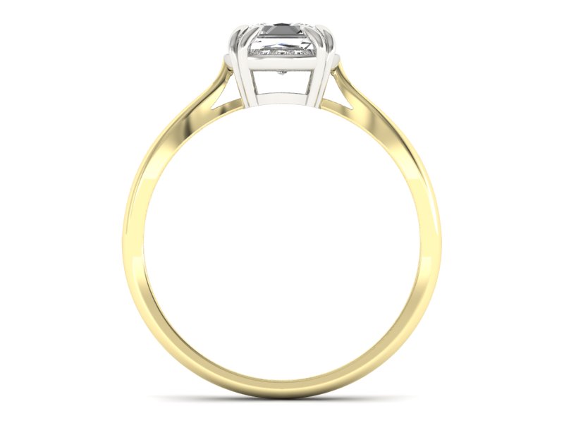 Pierścionek z diamentami białe i żółte złoto - p16187zb - 2