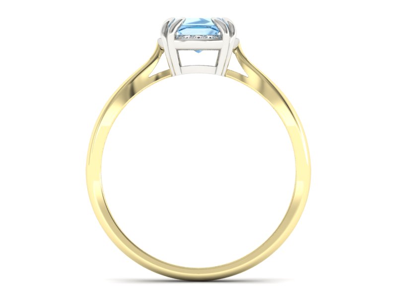 Pierścionek z topazem i brylantami - p16187zba - 2