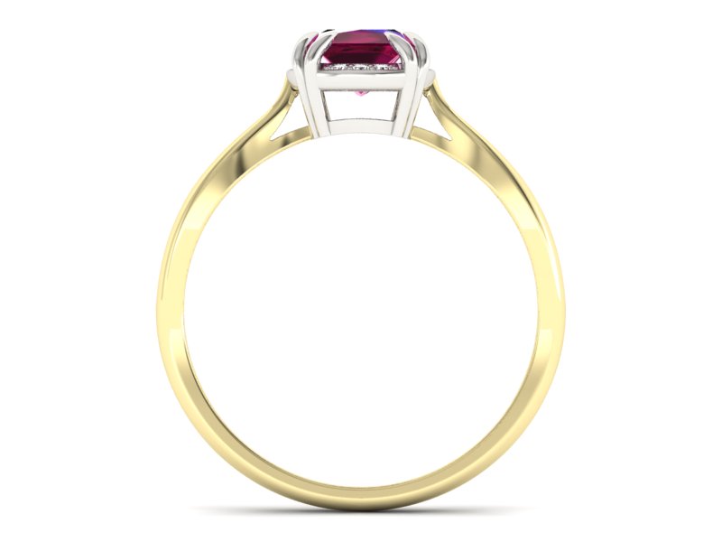 Pierścionek z rubinem i diamentami - p16187zbr - 2