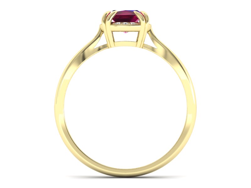 Pierścionek z rubinem i brylantami - p16187zr - 2