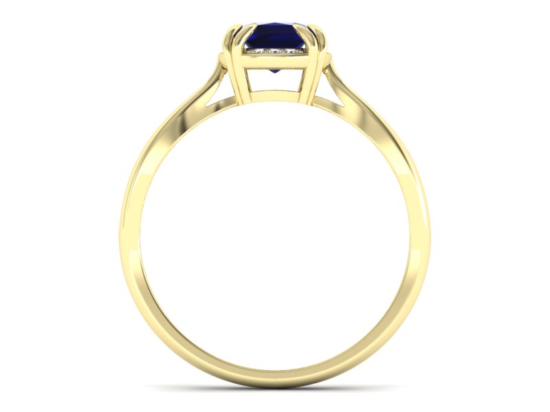 Złoty pierścionek ze spinelem i diamentami - p16187zsp - 2