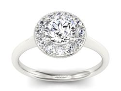 Złoty pierścionek z brylantami białe złoto - p16188b