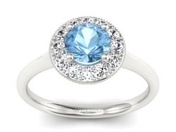 Pierścionek zaręczynowy z topazem i brylantami - p16188ba