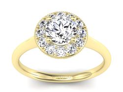 Złoty pierścionek z brylantami żółte złoto - p16188z_P