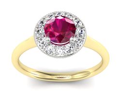 Pierścionek z rubinem i diamentami - p16188zbr