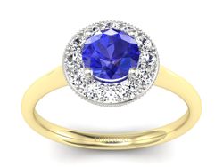 Pierścionek z szafirem i diamentami - p16188zbszc