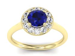 Złoty pierścionek ze spinelem i diamentami - p16188zsp