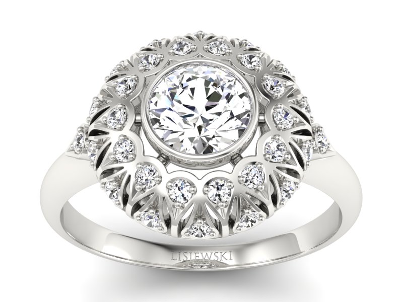 Złoty pierścionek z brylantami - p16189b_Vs1 - 1