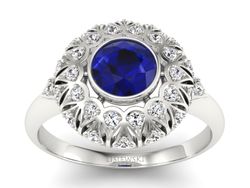 Złoty pierścionek ze spinelem i brylantami - p16189bsp