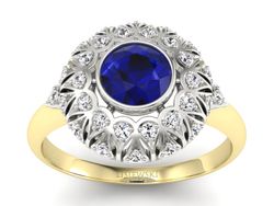 Pierścionek ze spinelem i brylantami - p16189zbsp