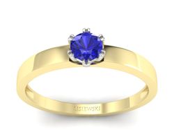 Pierścionek z szafirem żółte białe złoto - p16190zbszc