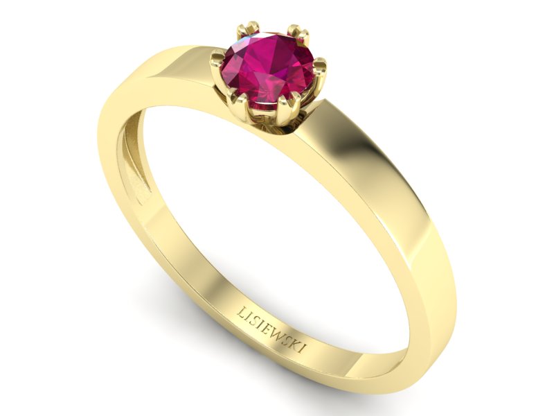 Złoty pierścionek z rubinem żółte złoto - p16190zr - 3