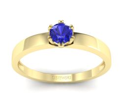 Złoty pierścionek z szafirem żółte złoto szafir - p16190zszc